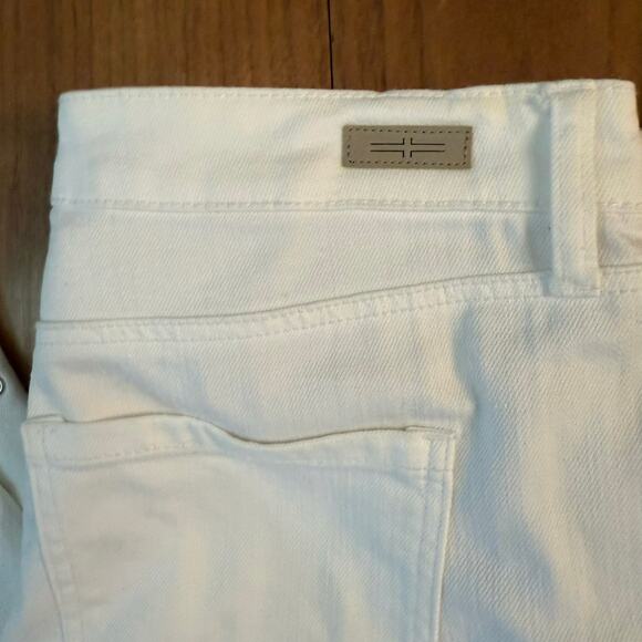 Liverpool White Denim Maya Crop Size 4 / 27 NWT Fray Split Hem Grommet - Picture 4 of 14